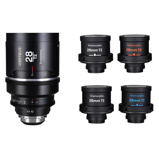 Laowa obiettivo Proteus Flex 2X Anamorphic 28mm T2 per  Arri PL/Canon EF Scala Cine Metri