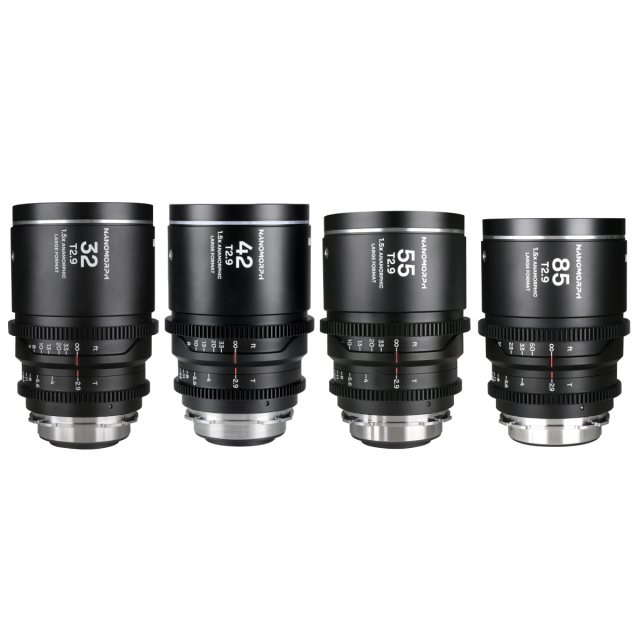 Laowa Venus Optics Kit obiettivo NanoMorph LF Prime 4 lenti 32mm+42mm+55mm+85mm  Silver PL+EF  Cine